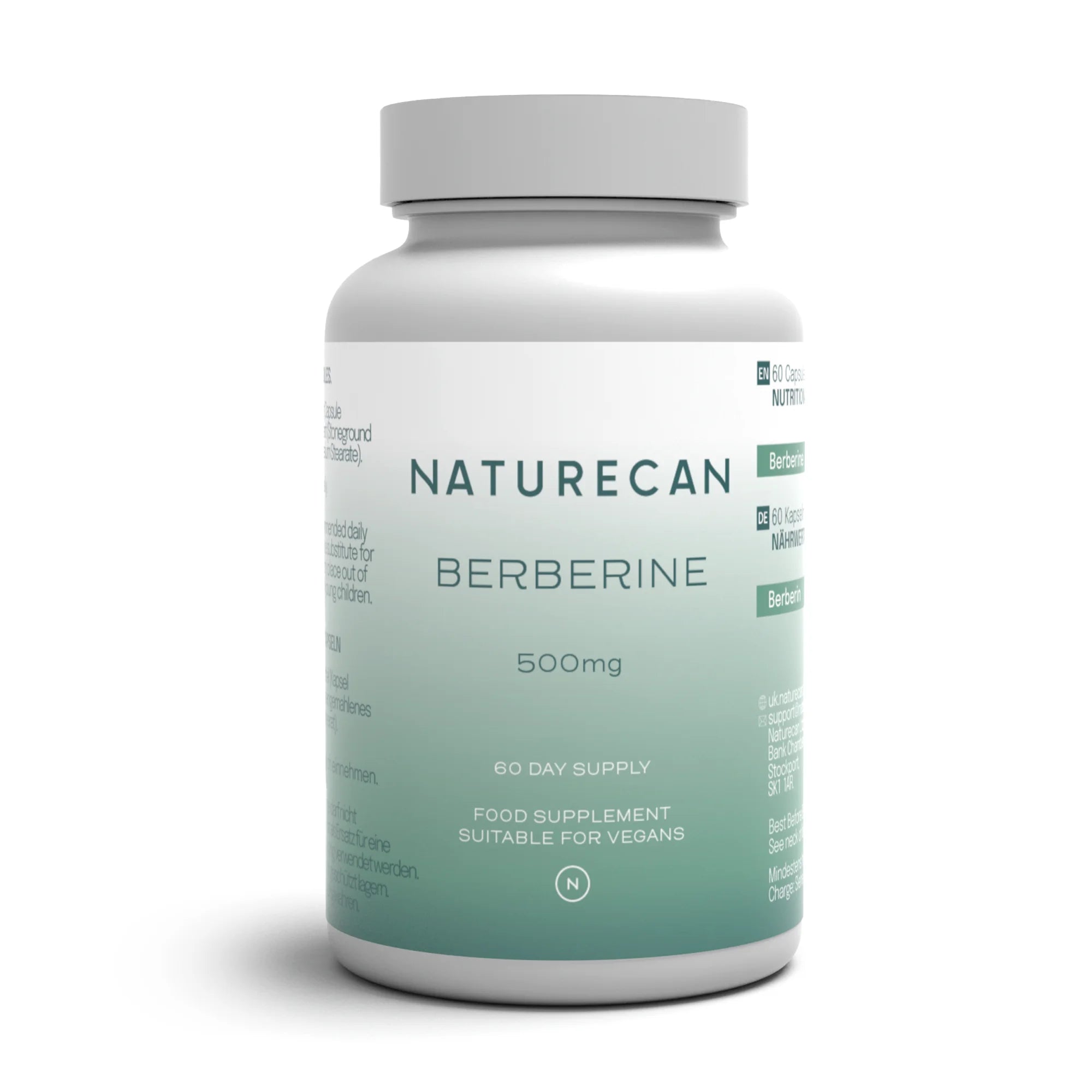 Naturecan Berberine supplement bottle on a white background