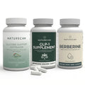 Three Naturecan supplement bottles on a white background