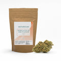 Naturecan Gorilla Glue CBD Flower package with a cannabis bud on a white background